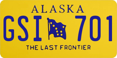 AK license plate GSI701