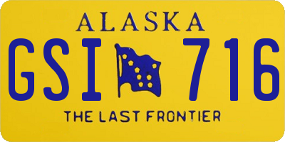 AK license plate GSI716