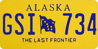 AK license plate GSI734
