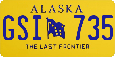 AK license plate GSI735