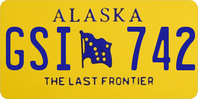 AK license plate GSI742