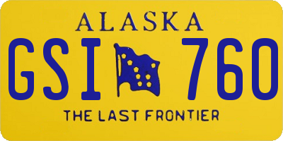 AK license plate GSI760