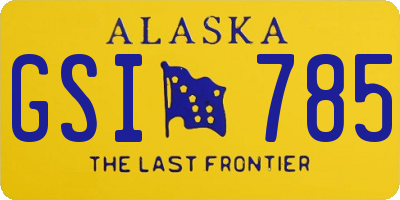 AK license plate GSI785