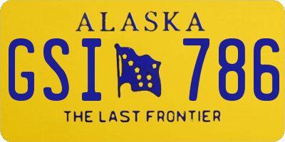 AK license plate GSI786