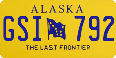 AK license plate GSI792