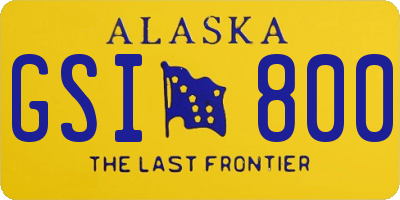 AK license plate GSI800