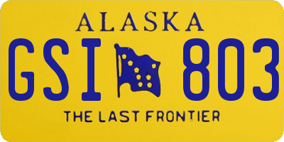 AK license plate GSI803