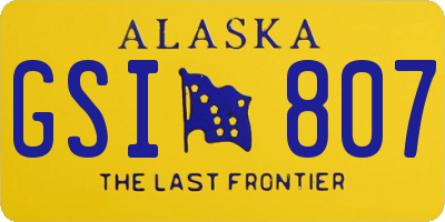 AK license plate GSI807