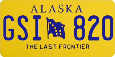 AK license plate GSI820