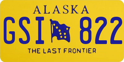 AK license plate GSI822