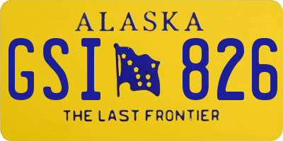 AK license plate GSI826