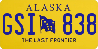 AK license plate GSI838