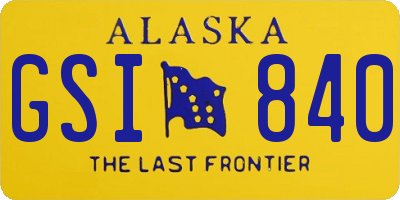 AK license plate GSI840