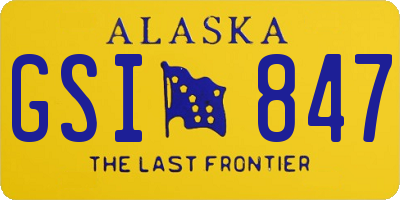 AK license plate GSI847