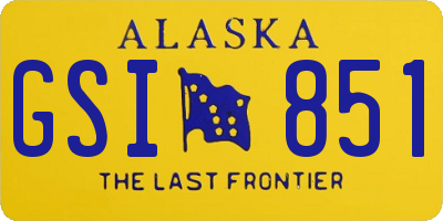 AK license plate GSI851