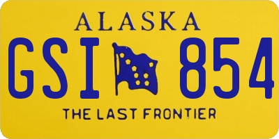 AK license plate GSI854