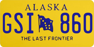 AK license plate GSI860