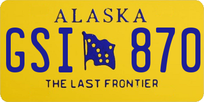 AK license plate GSI870