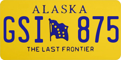 AK license plate GSI875