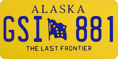 AK license plate GSI881