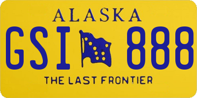 AK license plate GSI888