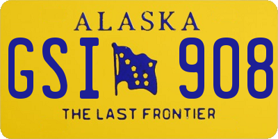 AK license plate GSI908