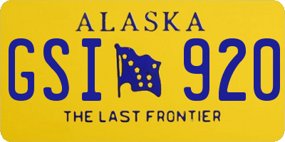 AK license plate GSI920