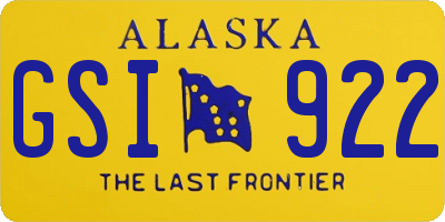 AK license plate GSI922