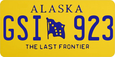 AK license plate GSI923