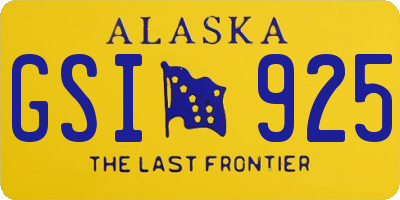 AK license plate GSI925