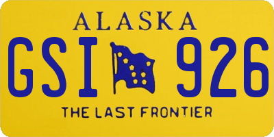 AK license plate GSI926