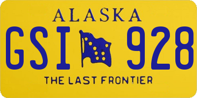 AK license plate GSI928