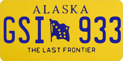 AK license plate GSI933