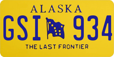 AK license plate GSI934