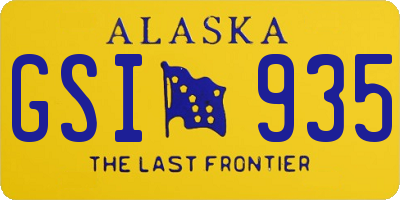 AK license plate GSI935