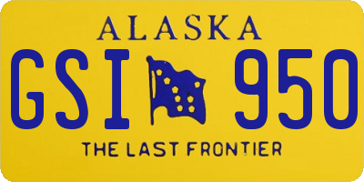 AK license plate GSI950