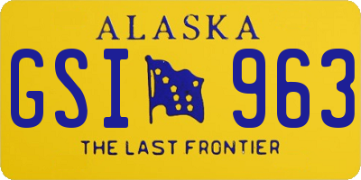 AK license plate GSI963