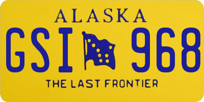 AK license plate GSI968