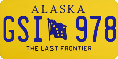 AK license plate GSI978