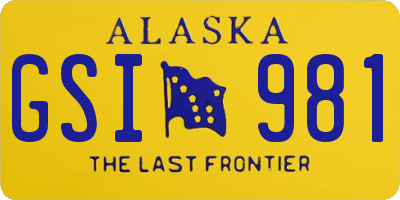 AK license plate GSI981