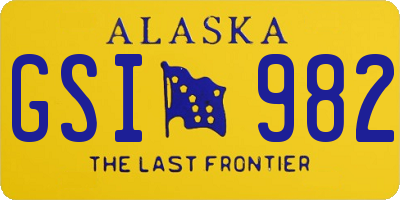 AK license plate GSI982