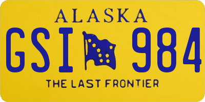 AK license plate GSI984