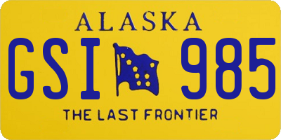 AK license plate GSI985