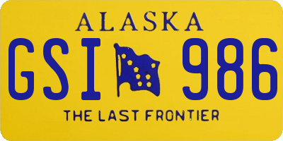 AK license plate GSI986