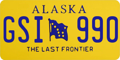 AK license plate GSI990