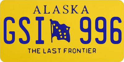 AK license plate GSI996