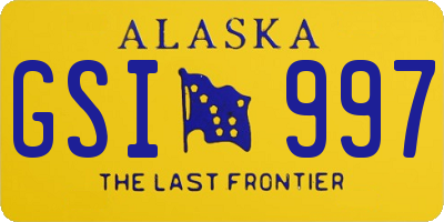 AK license plate GSI997