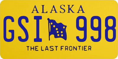 AK license plate GSI998