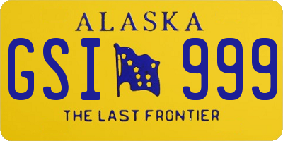 AK license plate GSI999