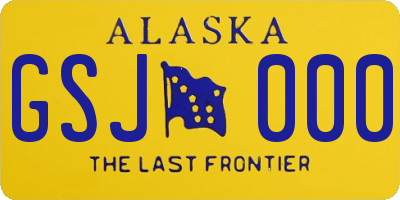 AK license plate GSJ000